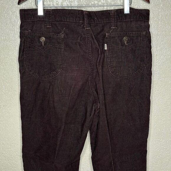 Vintage 70s Levi’s Brown Corduroy Flared Pants 38X36 - Picture 5 of 7
